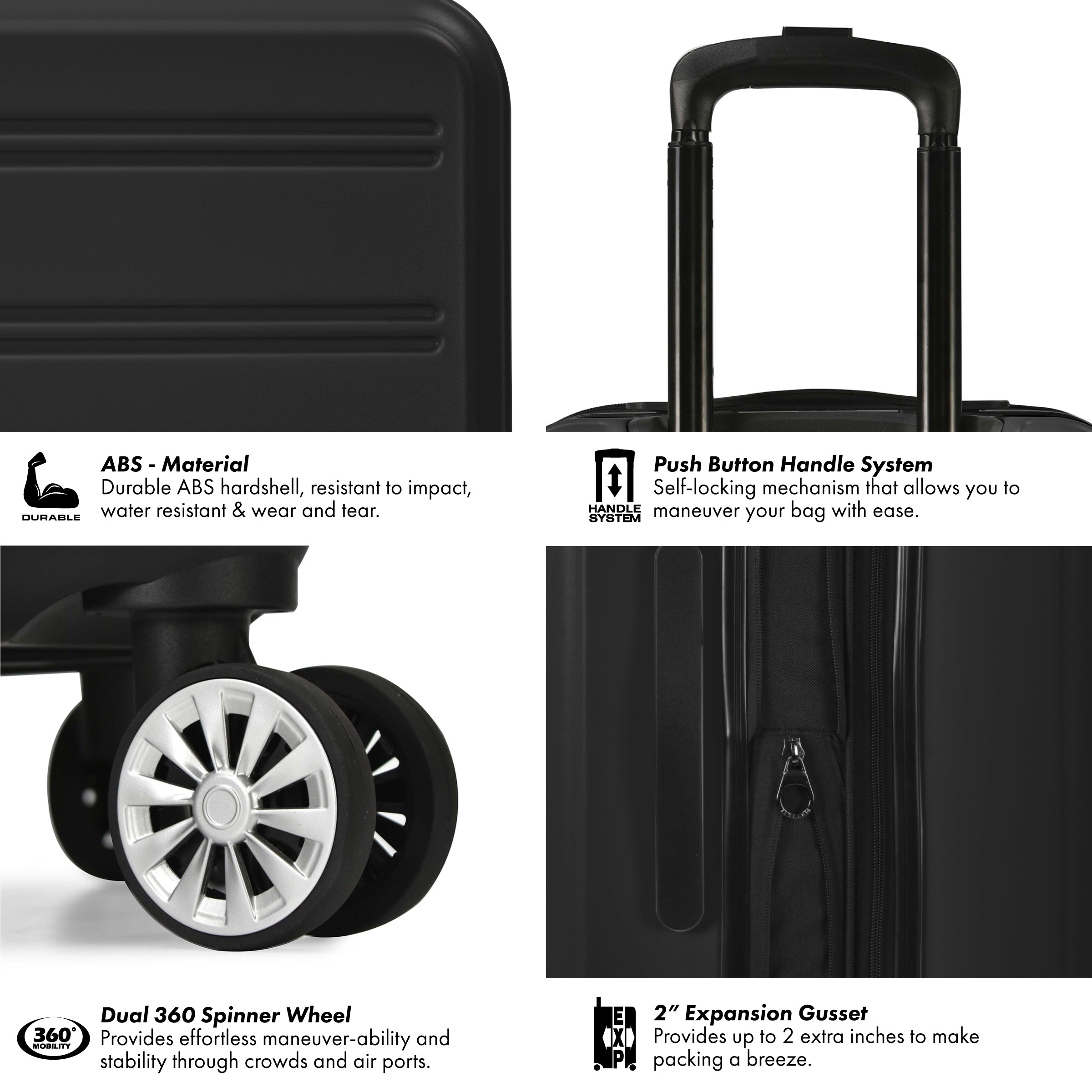 Travel Select Snowcreek 3-Piece Hardside Spinner Luggage Set with USB Port
