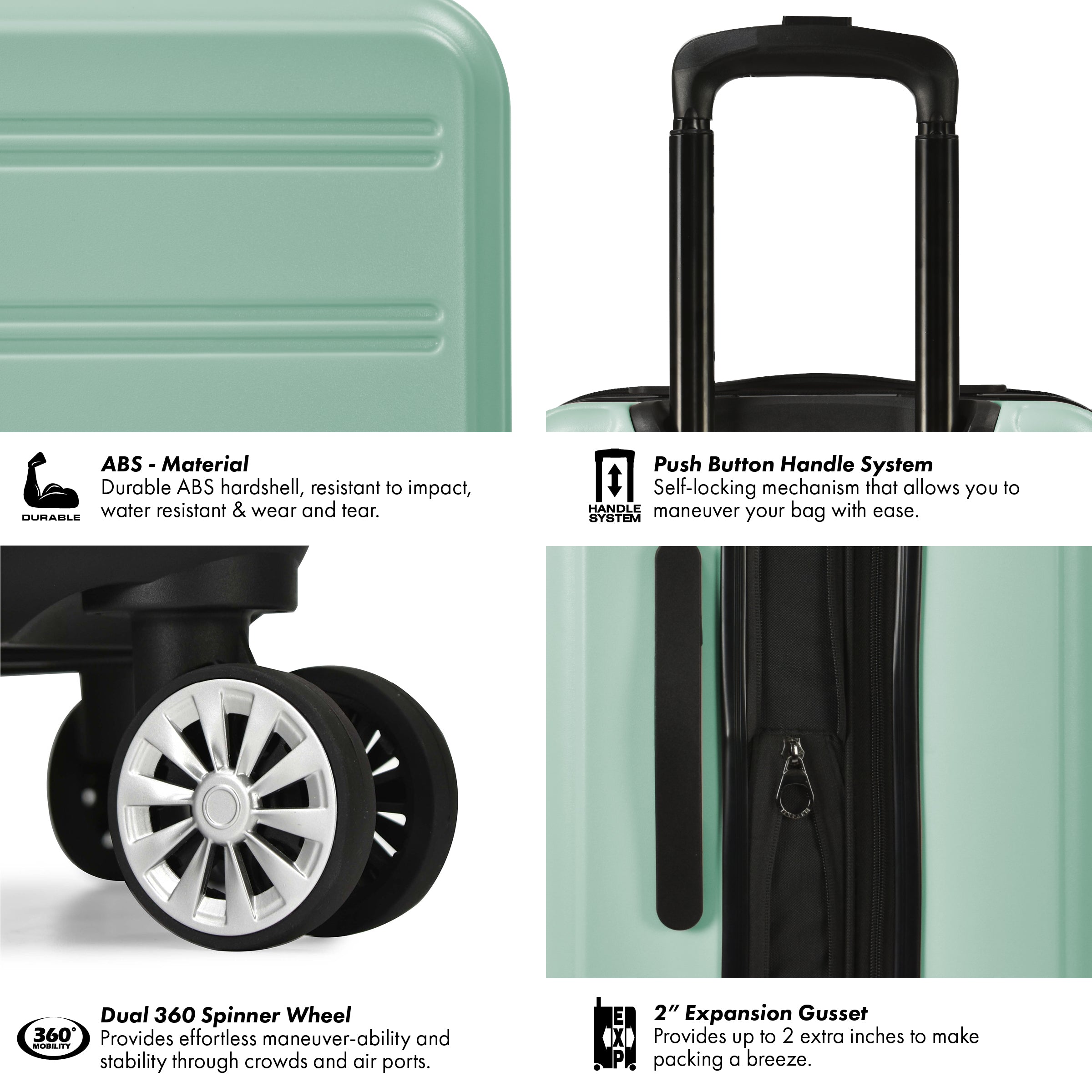 Travel Select Snowcreek 21" Carry-on Hardside Spinner Luggage Set with USB Port