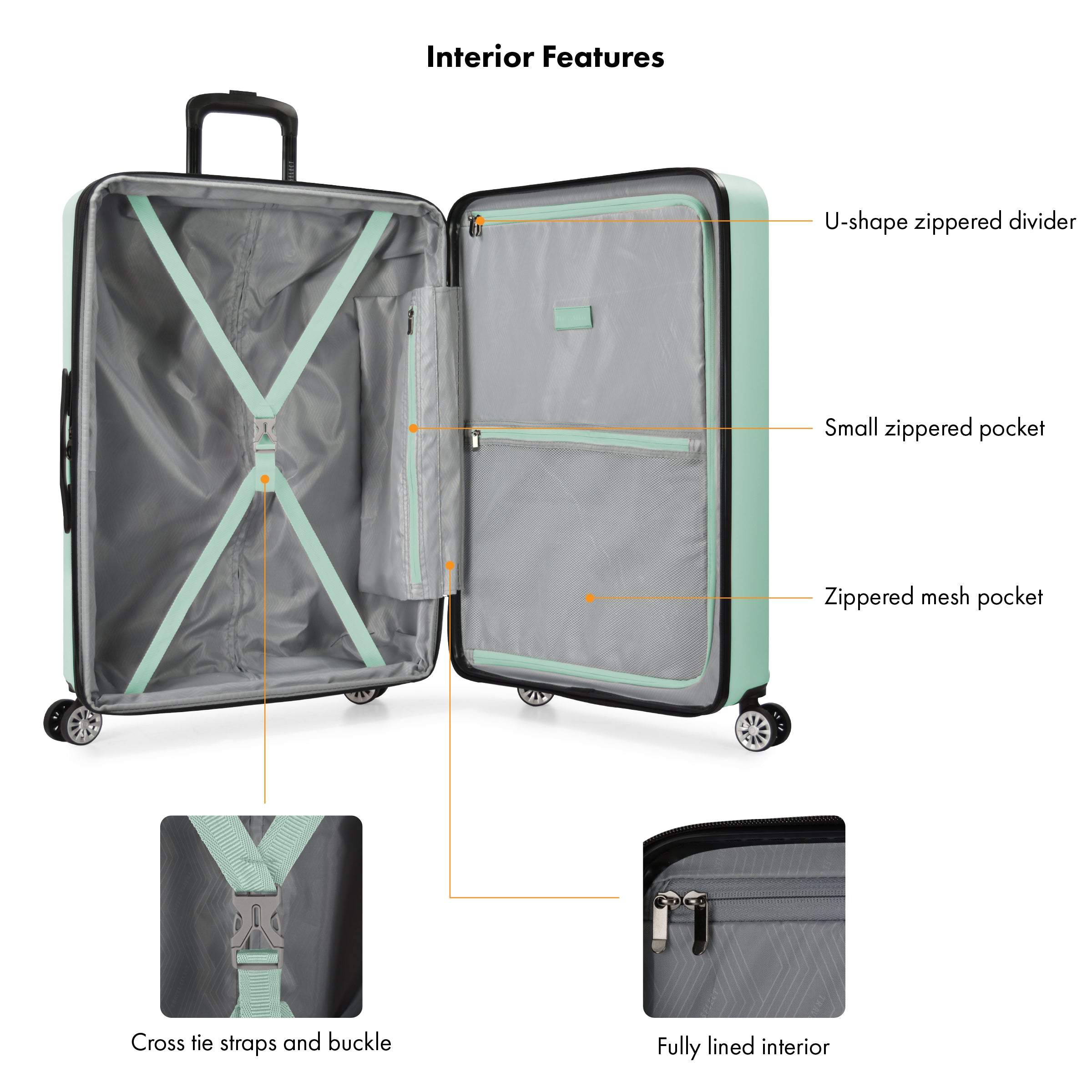 Travel Select Snowcreek 21" Carry-on Hardside Spinner Luggage Set with USB Port