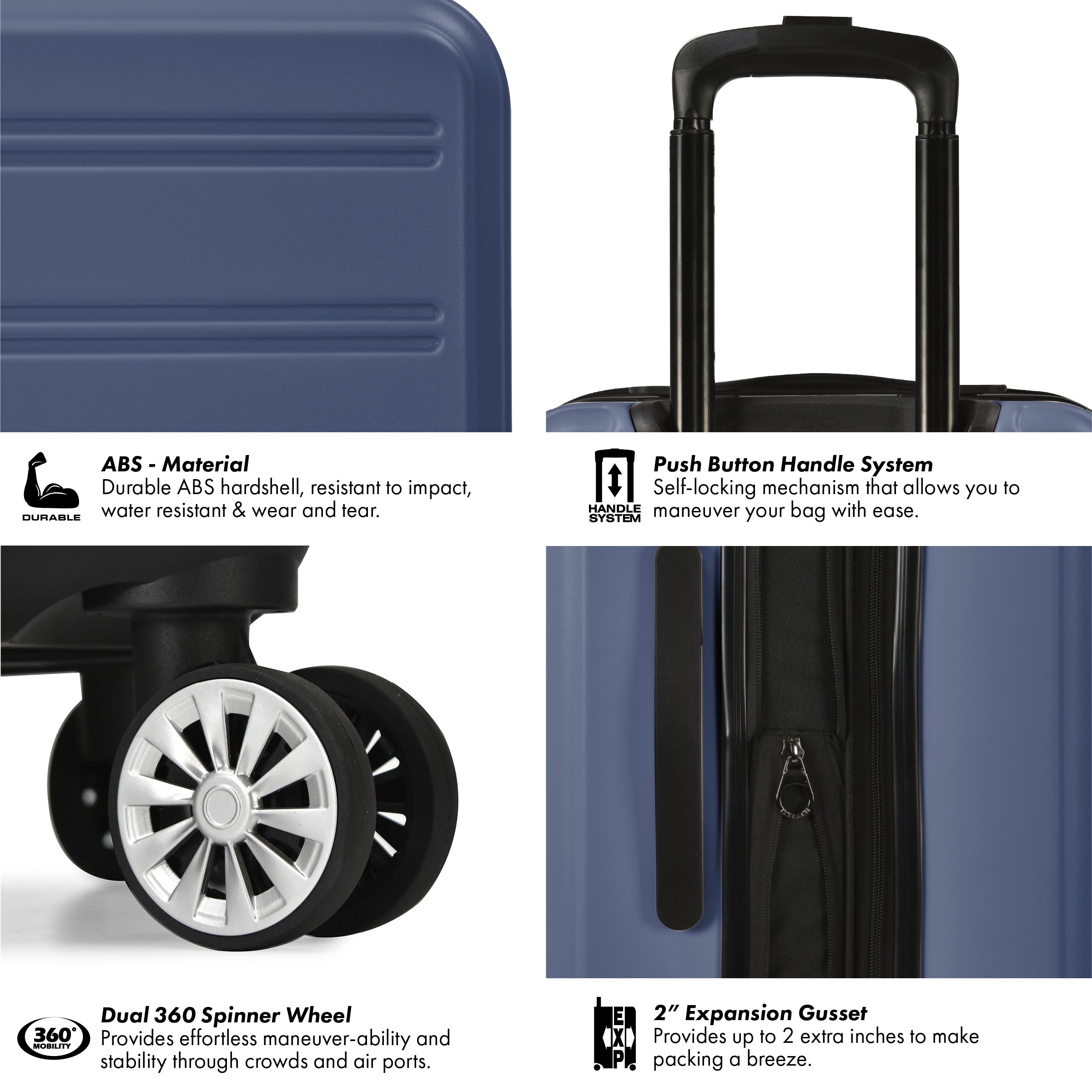 Travel Select Snowcreek 2-Piece Hardside Spinner Luggage Set with USB Port