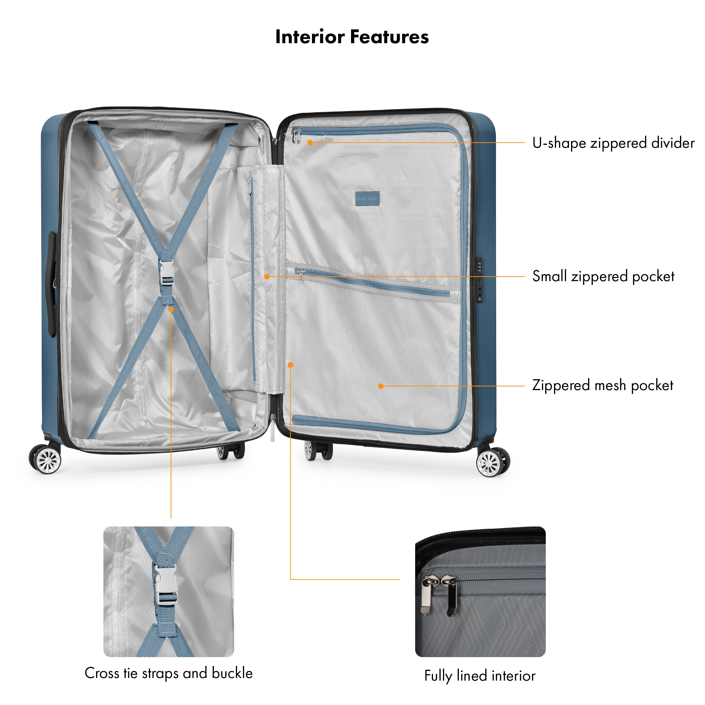 Travel Select Snowcreek 2-Piece Hardside Spinner Luggage Set with USB Port