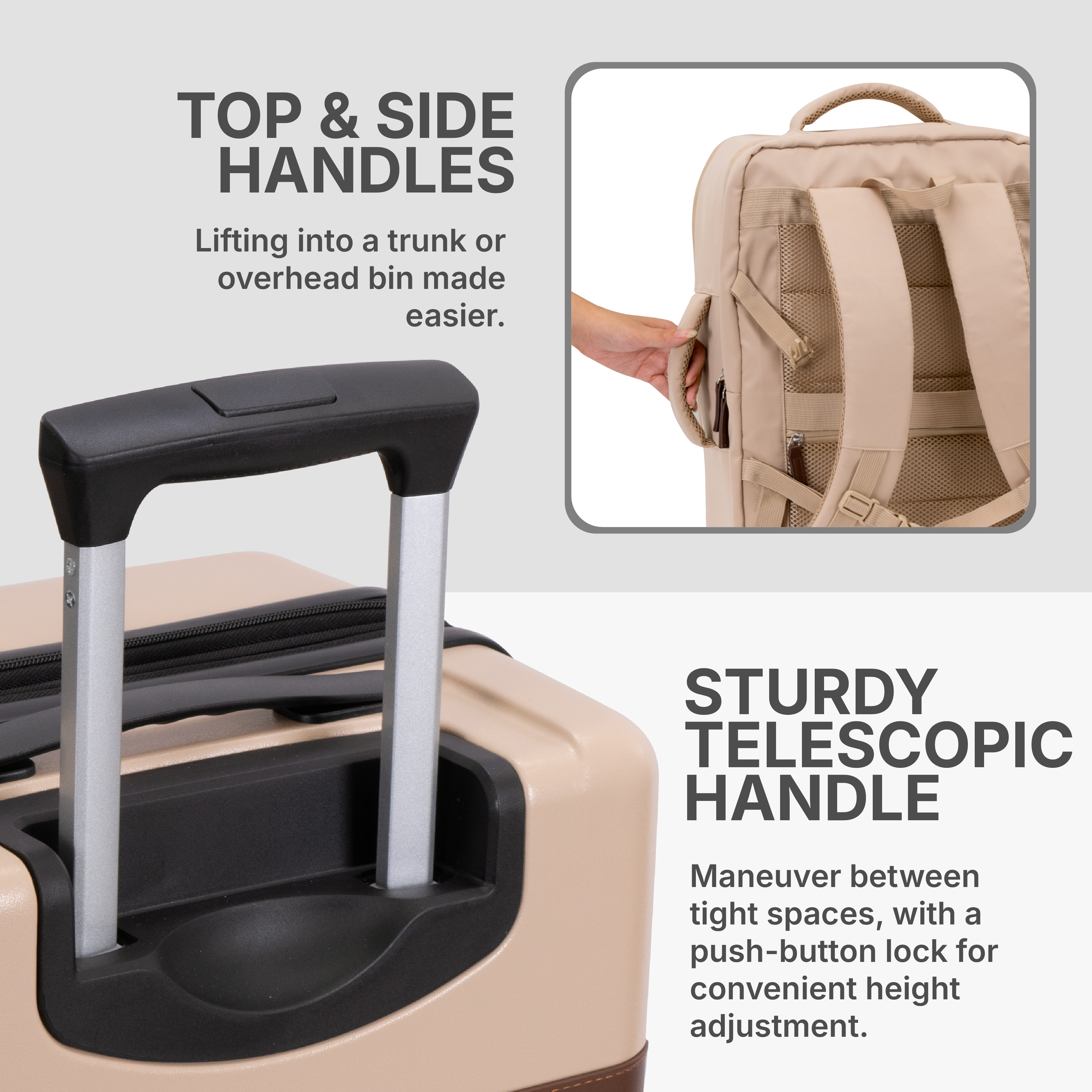 Vista Way 3-Piece Travel Set, 21-Inch Carry-on Hardside with TSA