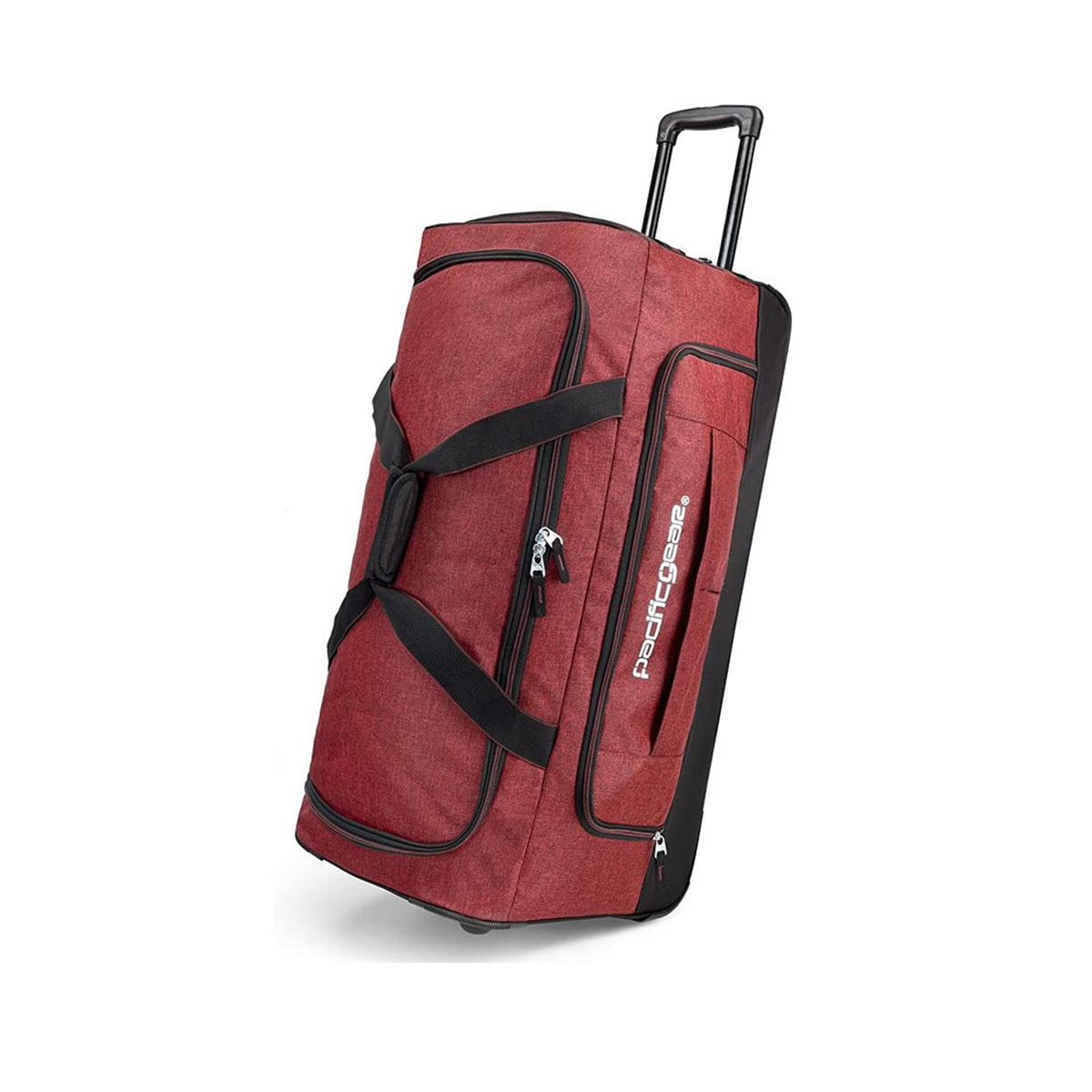 Pacific Gear Wheeled Rolling Duffel Bag, Durable Design, Telescoping Handle, Multiple Compartments, Tie-Down Capabilities