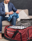 Pacific Gear Wheeled Rolling Duffel Bag, Durable Design, Telescoping Handle, Multiple Compartments, Tie-Down Capabilities