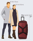Pacific Gear Wheeled Rolling Duffel Bag, Durable Design, Telescoping Handle, Multiple Compartments, Tie-Down Capabilities