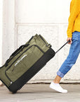 Pacific Gear Wheeled Rolling Duffel Bag, Durable Design, Telescoping Handle, Multiple Compartments, Tie-Down Capabilities