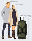 Pacific Gear Wheeled Rolling Duffel Bag, Durable Design, Telescoping Handle, Multiple Compartments, Tie-Down Capabilities