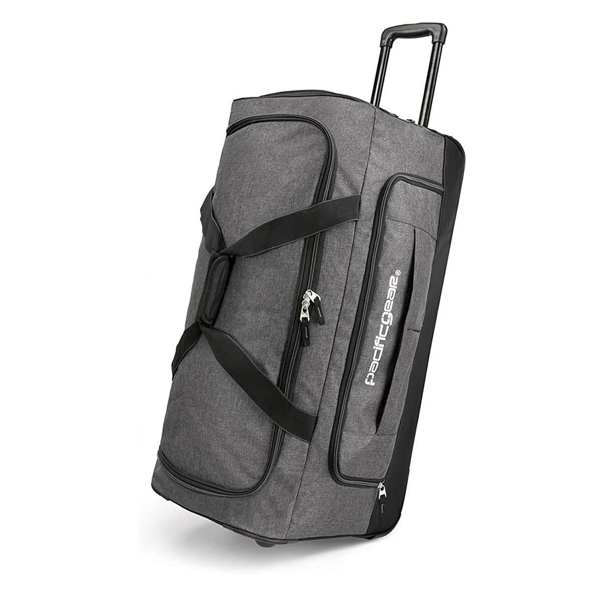 Pacific Gear Wheeled Rolling Duffel Bag, Durable Design, Telescoping Handle, Multiple Compartments, Tie-Down Capabilities