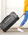 Pacific Gear Wheeled Rolling Duffel Bag, Durable Design, Telescoping Handle, Multiple Compartments, Tie-Down Capabilities