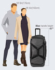 Pacific Gear Wheeled Rolling Duffel Bag, Durable Design, Telescoping Handle, Multiple Compartments, Tie-Down Capabilities