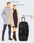 Pacific Gear Wheeled Rolling Duffel Bag, Durable Design, Telescoping Handle, Multiple Compartments, Tie-Down Capabilities