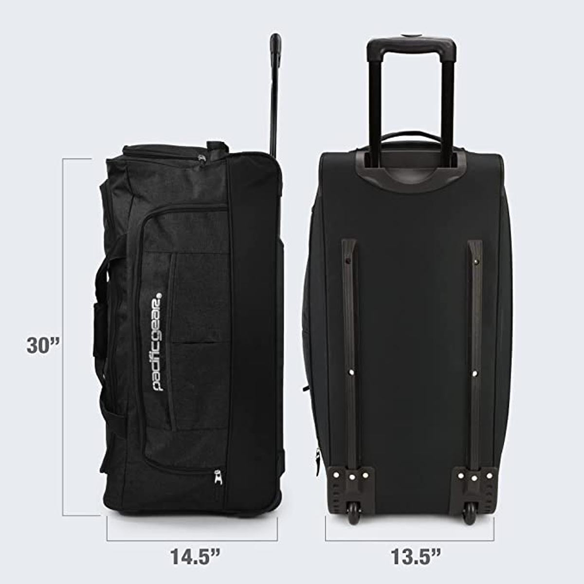 Pacific Gear Wheeled Rolling Duffel Bag, Durable Design, Telescoping Handle, Multiple Compartments, Tie-Down Capabilities
