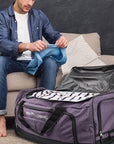 Pacific Gear Wheeled Rolling Duffel Bag, Durable Design, Telescoping Handle, Multiple Compartments, Tie-Down Capabilities