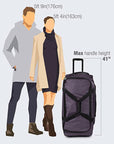 Pacific Gear Wheeled Rolling Duffel Bag, Durable Design, Telescoping Handle, Multiple Compartments, Tie-Down Capabilities