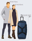 Pacific Gear Wheeled Rolling Duffel Bag, Durable Design, Telescoping Handle, Multiple Compartments, Tie-Down Capabilities