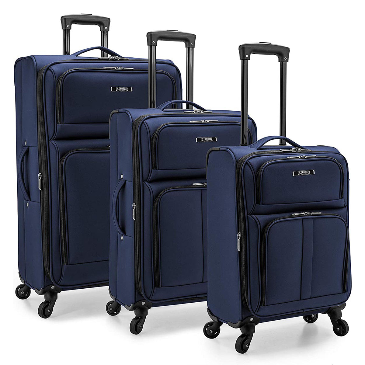 U.S. Traveler Anzio Softside Expandable Spinner Luggage, 3 Piece Set