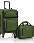 U.S. Traveler Rugged Fabric Expandable Carry-on Luggage Set, 4 Wheel