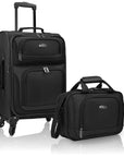 U.S. Traveler Rugged Fabric Expandable Carry-on Luggage Set, 4 Wheel