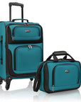 U.S. Traveler Rugged Fabric Expandable Carry-on Luggage Set, 4 Wheel