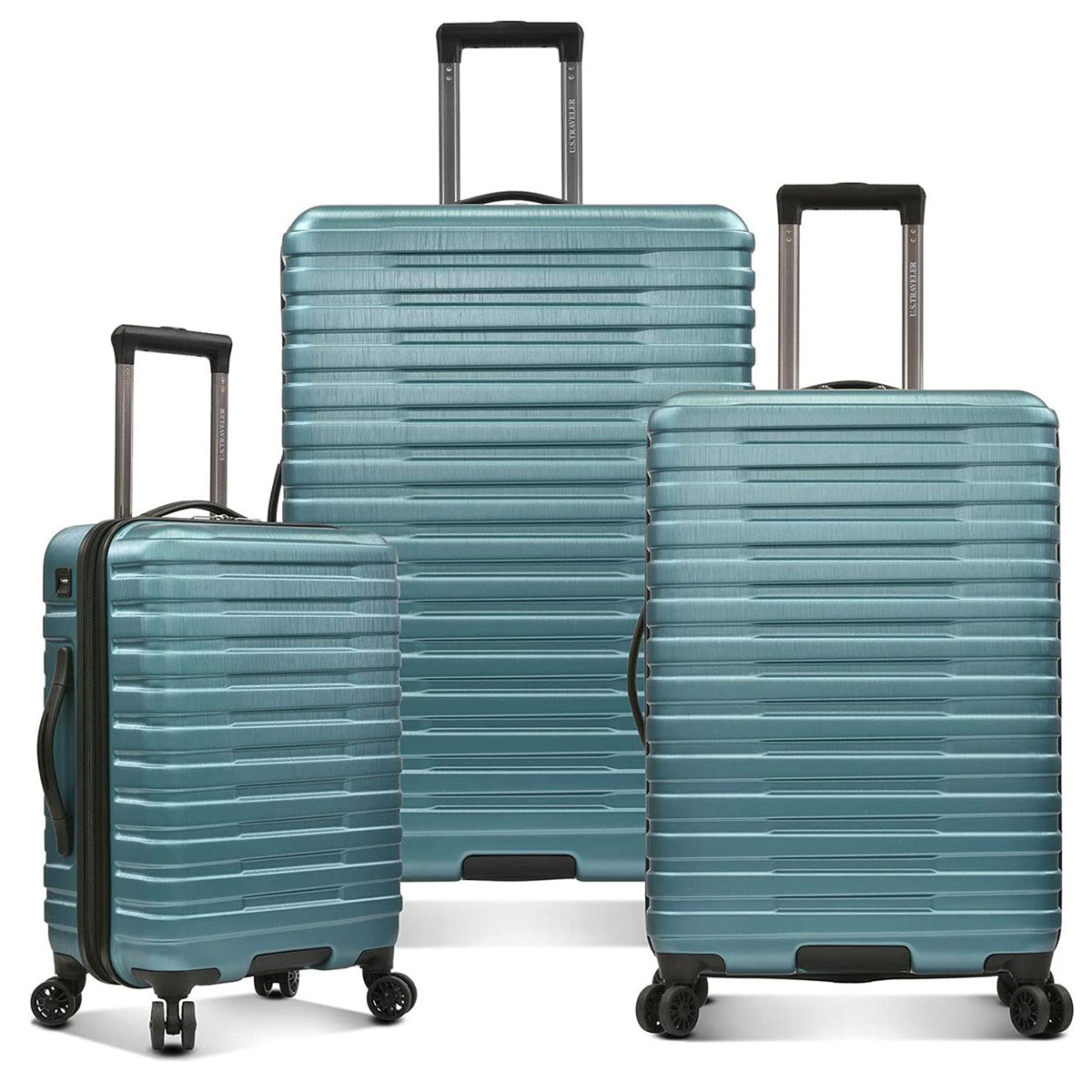 U.S. Traveler Boren Hardside Spinner Luggage With Aluminum Handle, 3-Piece Set