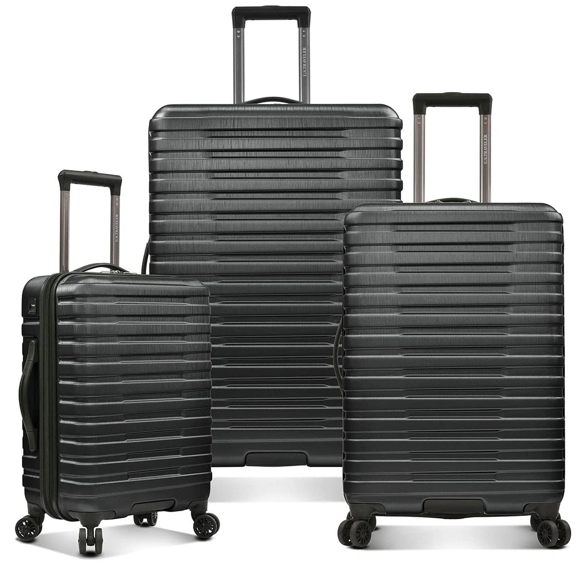 U.S. Traveler Boren Hardside Spinner Luggage With Aluminum Handle, 3-Piece Set