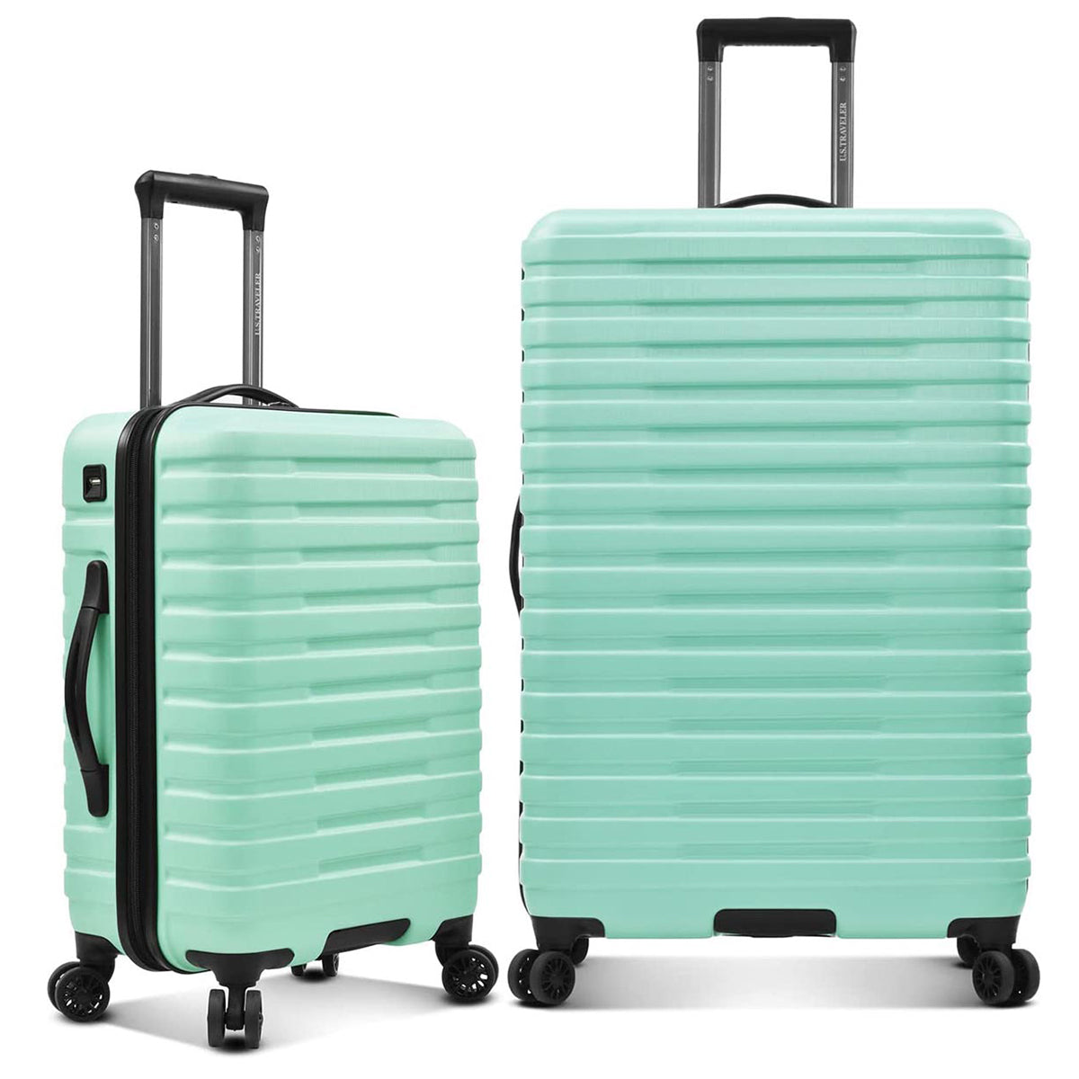 U.S. Traveler Boren Hardside Spinner Luggage With Aluminum Handle, 2-Piece Set