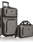 U.S. Traveler Rio Rugged Fabric Expandable Carry-on Luggage Set, 2 Wheel