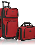 U.S. Traveler Rio Rugged Fabric Expandable Carry-on Luggage Set, 2 Wheel