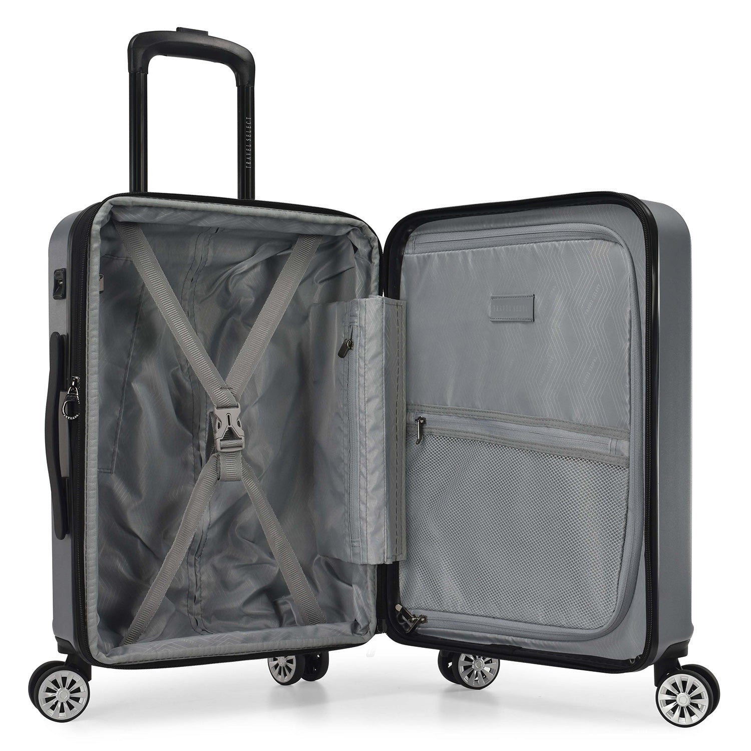 Travel Select Snowcreek 21&quot; Carry-on Hardside Spinner Luggage Set with USB Port