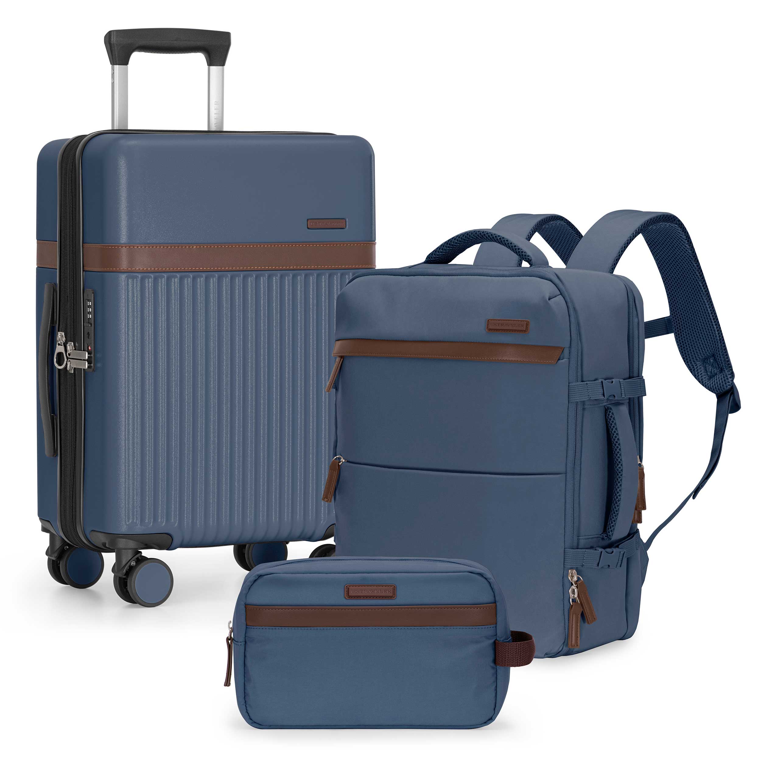 Vista Way 3-Piece Travel Set, 21-Inch Carry-on Hardside with TSA Lock, – Traveler Luggage Vista Way 3-Piece Travel Set, 21-Inch Carry-on Hardside with TSA Lock, – Traveler Luggage
