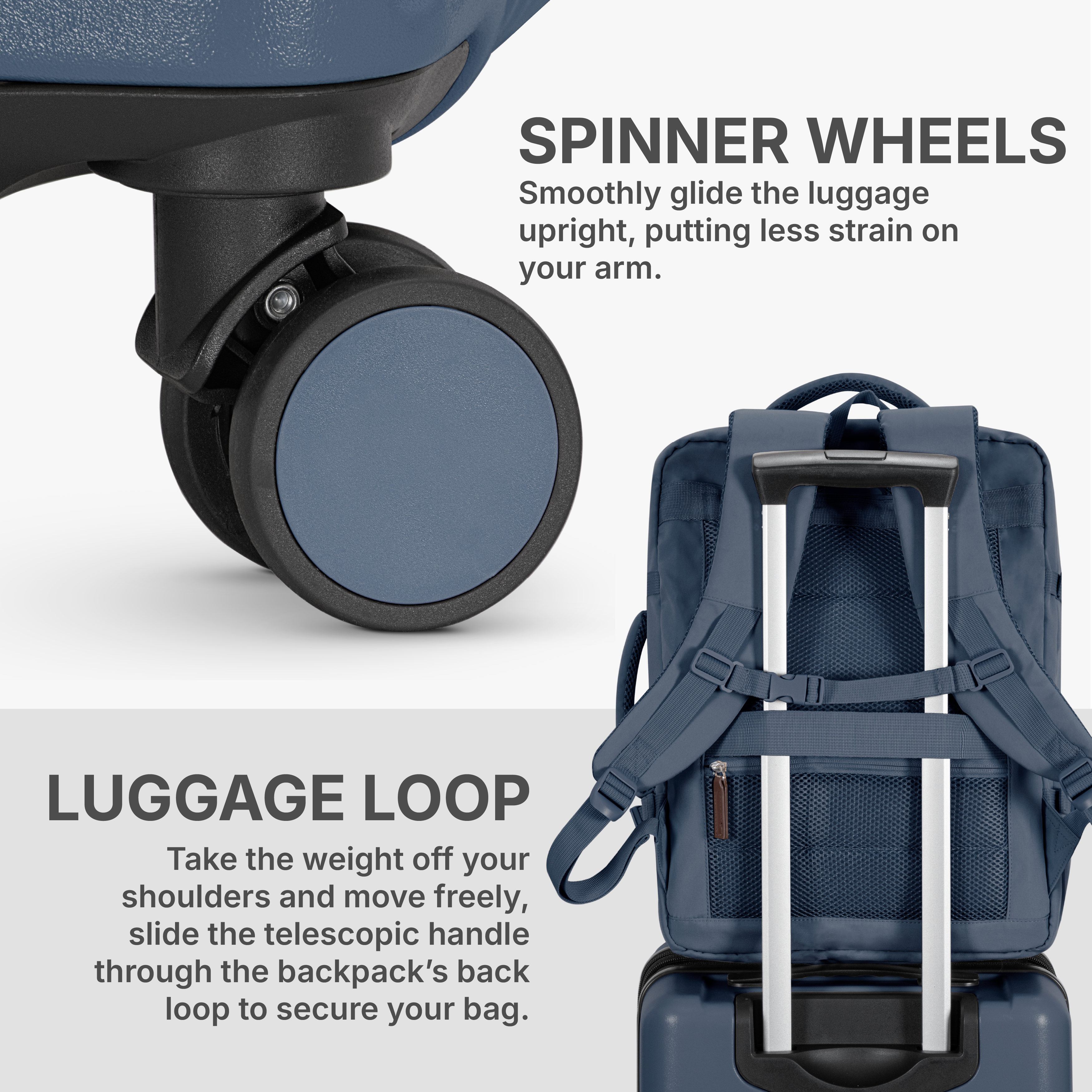 Vista Way 3-Piece Travel Set, 21-Inch Carry-on Hardside with TSA Lock, 18-Inch Travel Backpack with Laptop Sleeve, Toiletry Bag