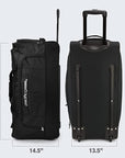 Pacific Gear Wheeled Rolling Duffel Bag, Durable Design, Telescoping Handle, Multiple Compartments, Tie-Down Capabilities