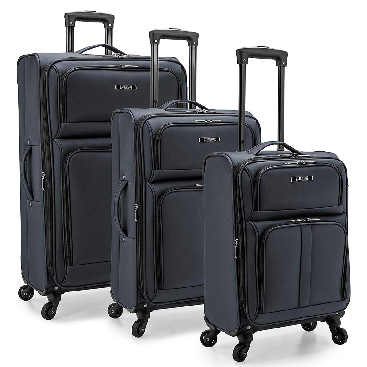U.S. Traveler Anzio Softside Expandable Spinner Luggage, 3 Piece Set