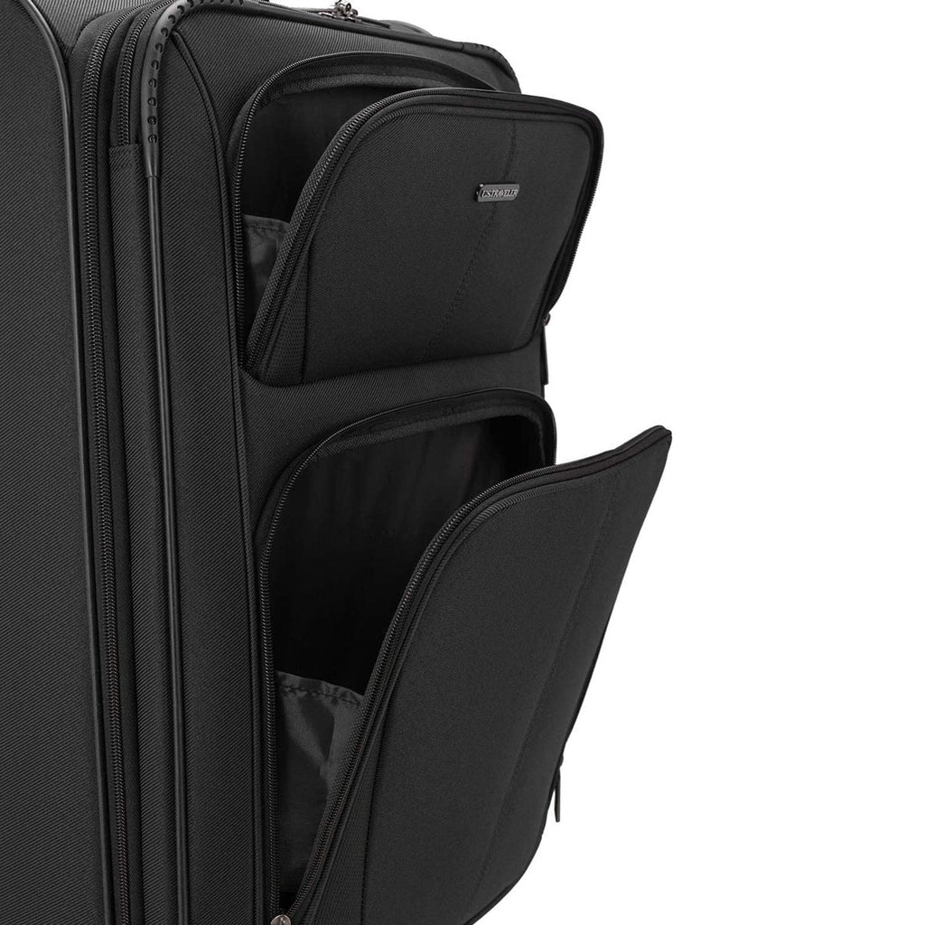Suitcase Back U.S. Traveler Aviron Bay Expandable Softside Luggage with Spinner Whee ...