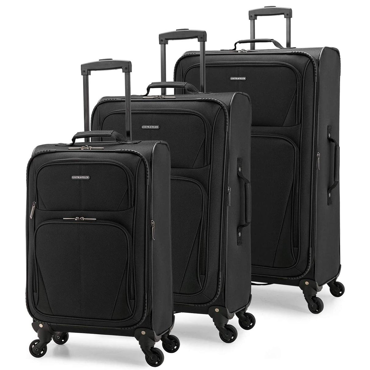 U.S. Traveler Aviron Bay Expandable Softside Luggage with Spinner Wheels 3 Piece