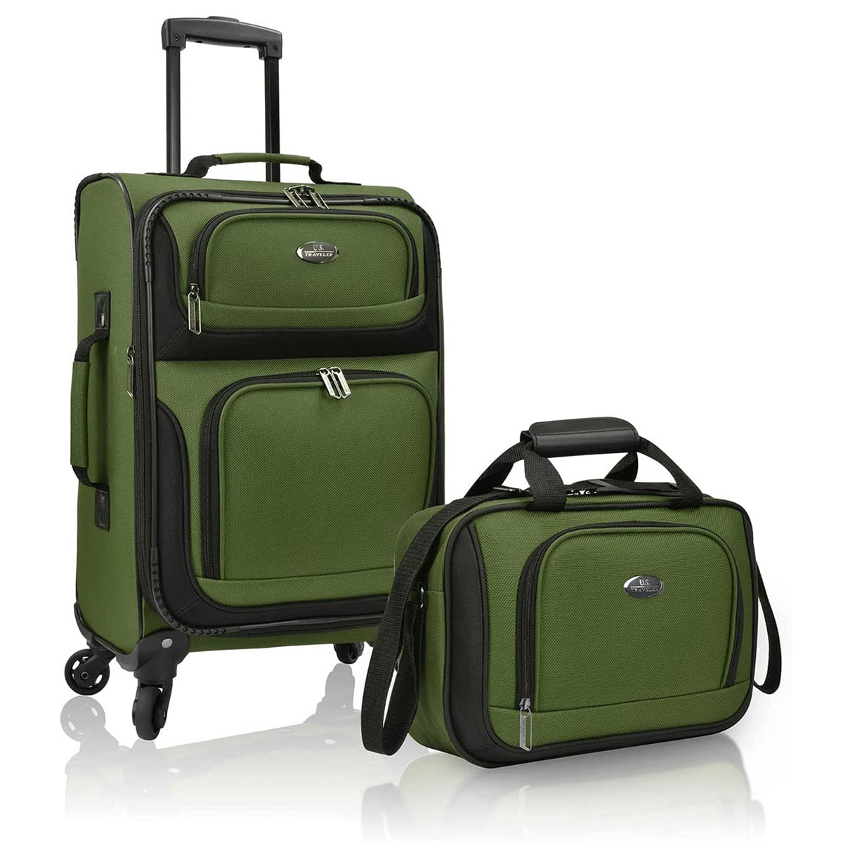   U.S. Traveler Rugged Fabric Expandable Carry-on Luggage Set, 4 Wheel 