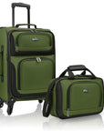   U.S. Traveler Rugged Fabric Expandable Carry-on Luggage Set, 4 Wheel 