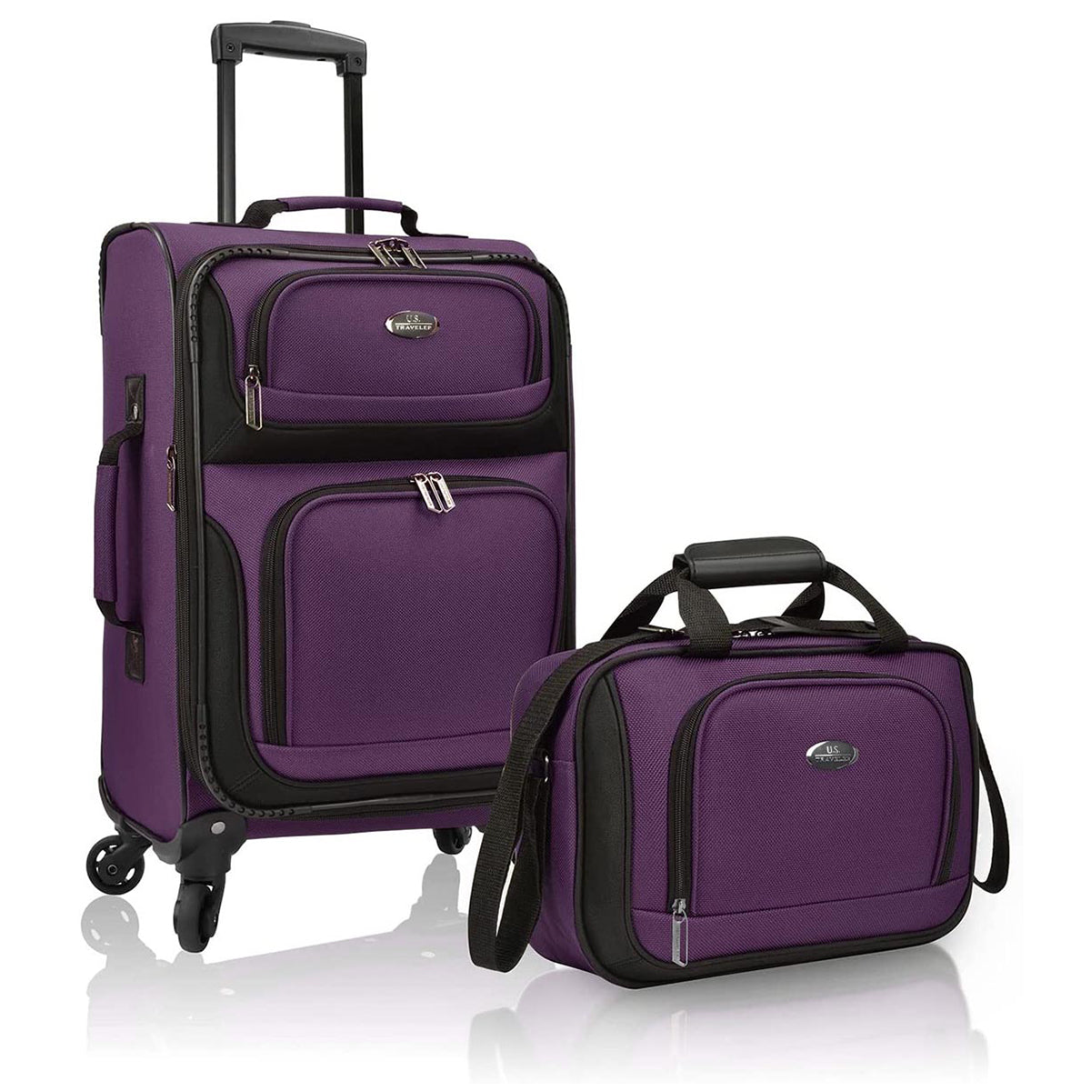 Purple carry on luggage with wheels on sale