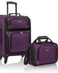 U.S. Traveler Rugged Fabric Expandable Carry-on Luggage Set, 4 Wheel
