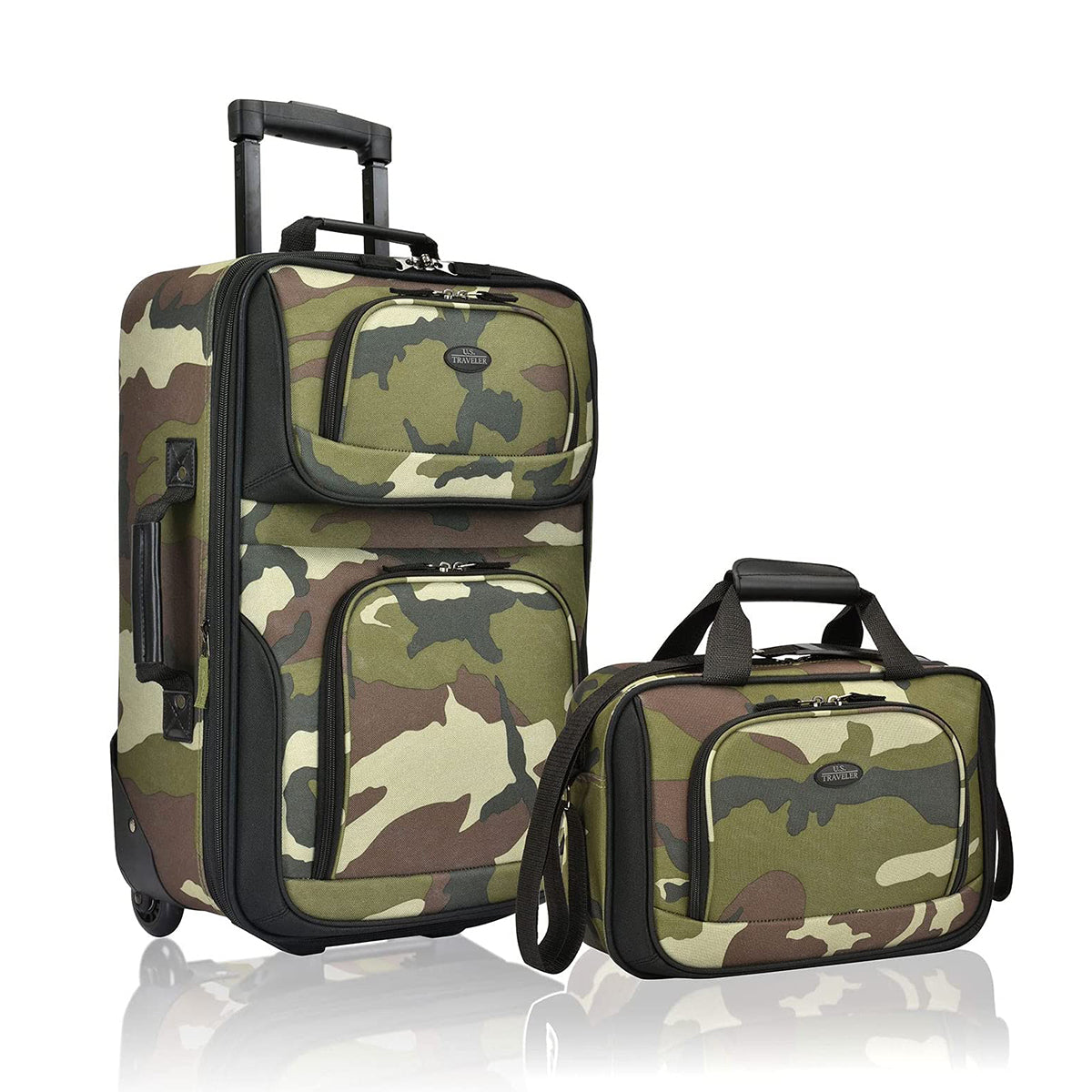 U.S. Traveler Rio Rugged Fabric Expandable Carry-on Luggage Set, 2 Wheel 