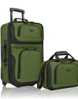 U.S. Traveler Rio Rugged Fabric Expandable Carry-on Luggage Set, 2 Wheel